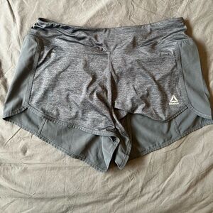 Reebok gray heather running shorts, size L.